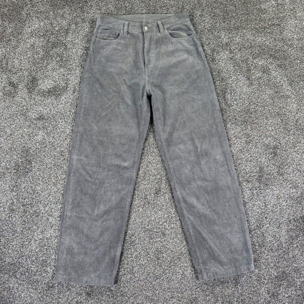 Carhartt WIP Landon Pant Mens 29 Grey Corduroy Loose Straight Leg Trousers